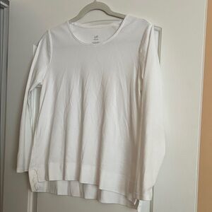J. Jill Cream High-Low Long Sleeve Tee